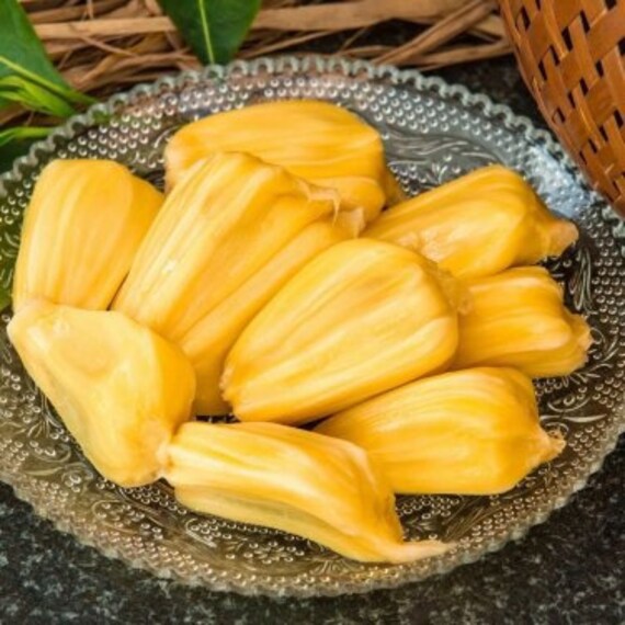 Fresh THAI JACKFRUIT Tropical Exotic Fruit. Crunchy Sweet Yellow Jackfruit